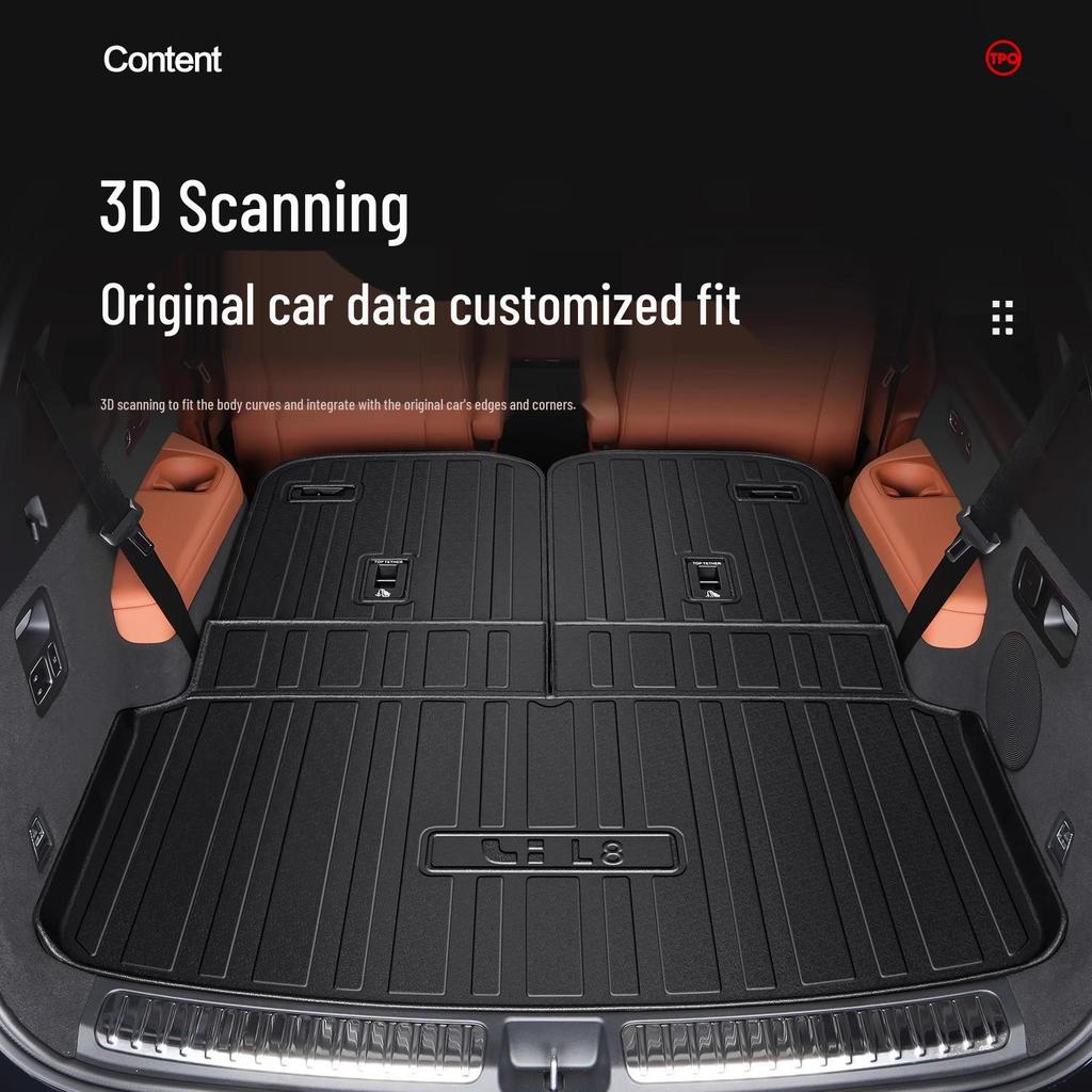 Li Auto L8 Trunk Mat - Customizable TPE Car Interior Accessory, Available in 26 Styles