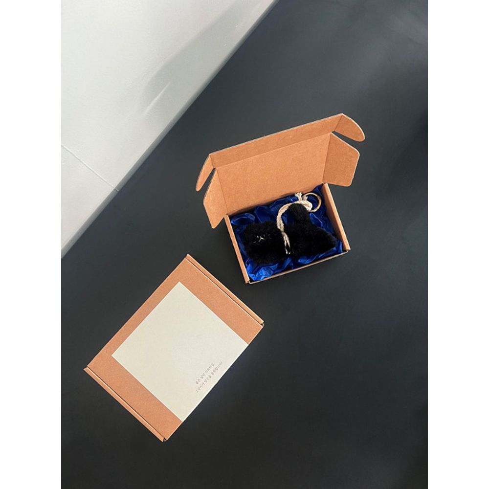 ab fab Lucky cat_Avoiding pollack cat keychain_Ornament_Black