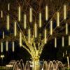 Outdoor Waterproof Solar LED Meteor Shower Lights: Colorful Hanging Tree Decoration for Street and Landscape Atmosphere