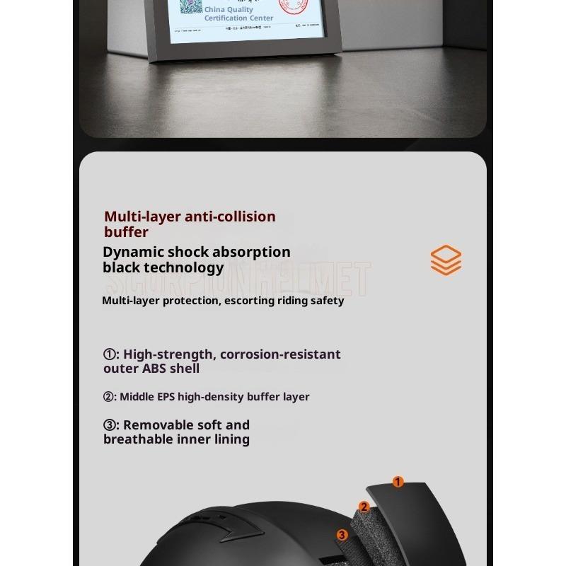 American Warrior Combination Scorpion Helmet Vintage Cruise Motorcycle Helmet Four Seasons Moped Full Helmet