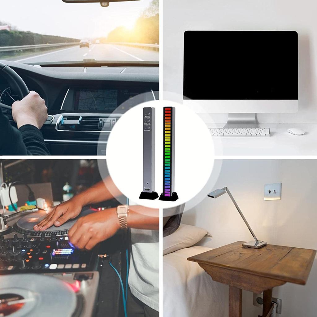 Inteligentne światło LED RGB Symphony z kontrolą dźwięku, lampka ambientowa z rytmem muzyki, sterowana aplikacją, do dekoracji biurka komputerowego do gier