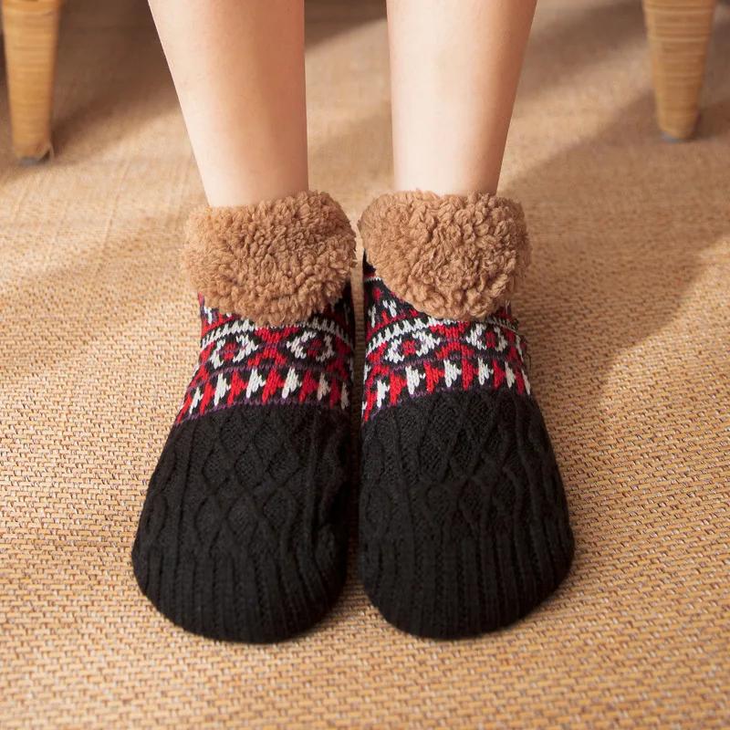 Thermal Women Slipper Socks Winter Warm Short Cotton Thickened Home Sleeping Soft Non Slip Grip Fuzzy Floor Sock Fluffy Male