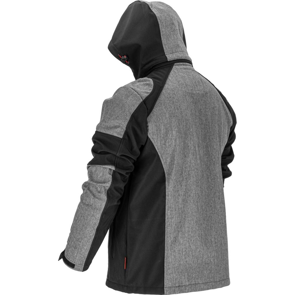 Softshell Jacket With Hood, Gray-Black-Red, "", Ce, Lahti