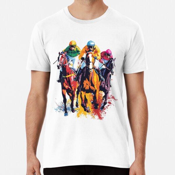 

раса. жокей. Скачки S до 5XL Сделано в Австралии/США Футболка 4XL