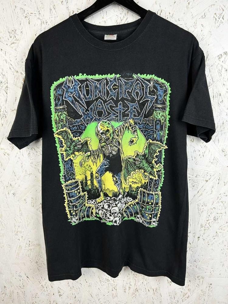 Редкий! Футболка с логотипом Municipal Waste Унисекс Концертная от S до 5XL SG551 Унисекс Футболка L