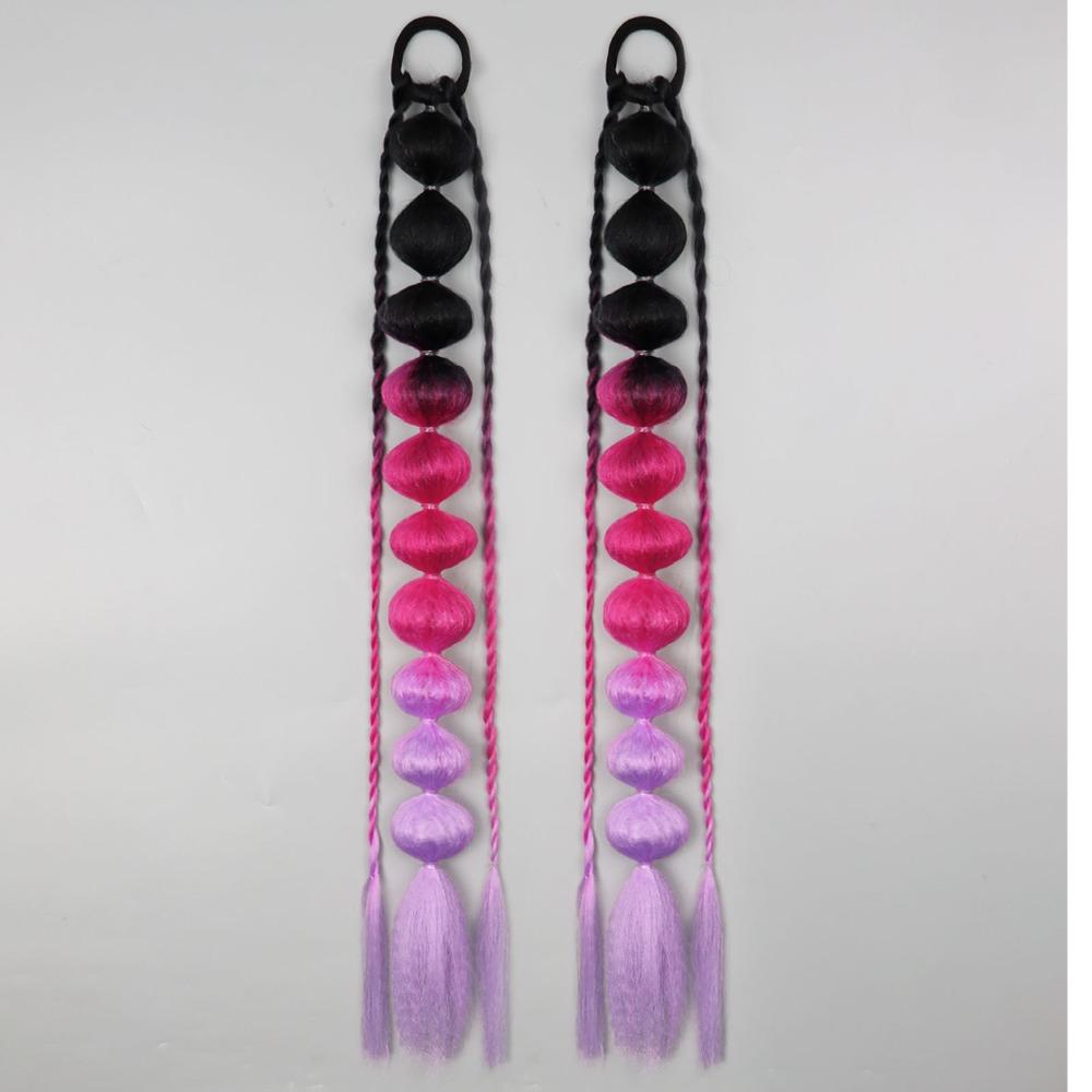 2Pcs Colorful Twist Braid Bulk Lantern Braid Braided Ponytails Natural Bubble Jumbo Braid for Women