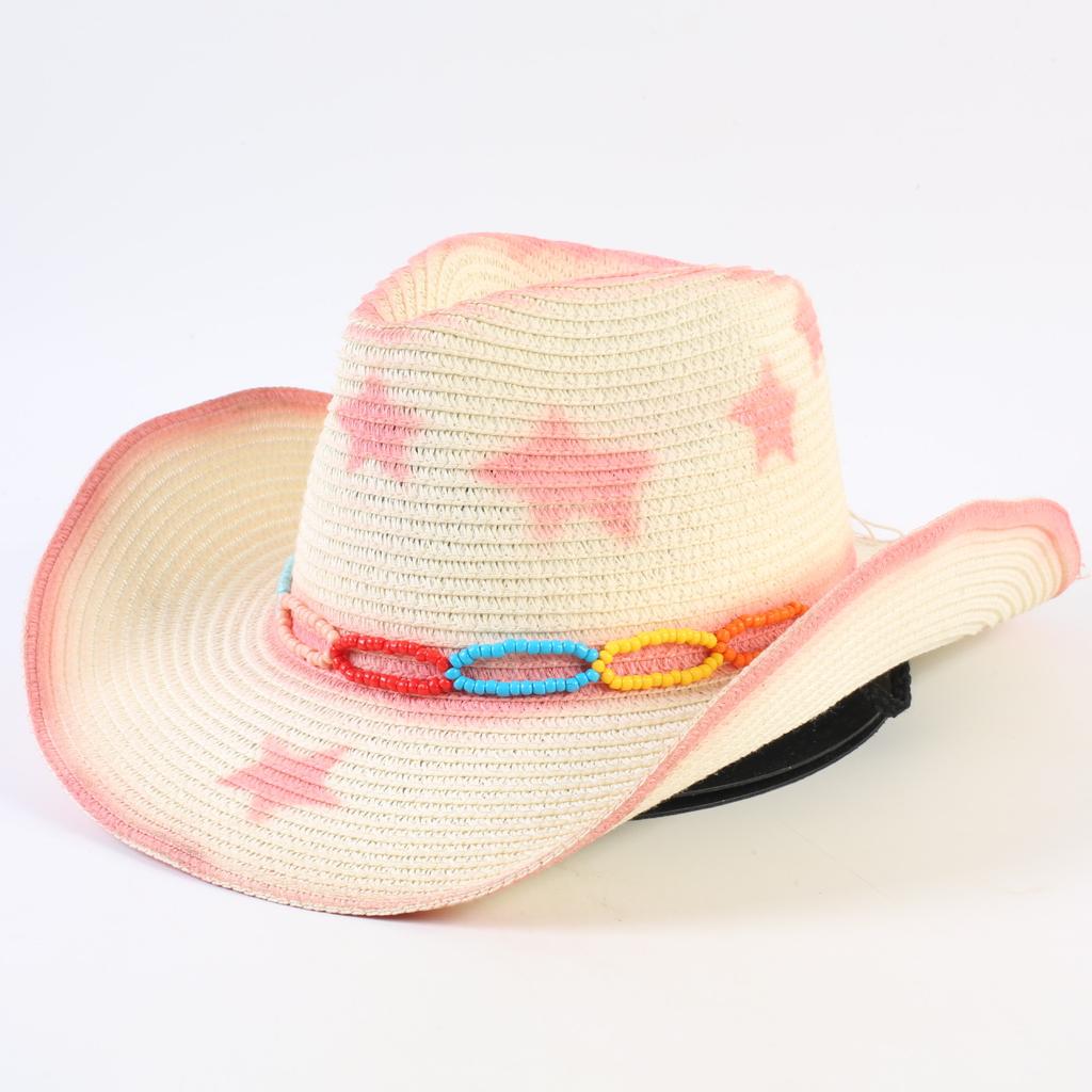 Popular Western Cowboy Straw Hat Men's and Women's Fashion Shade Straw Hat Classic Outdoor Western Cowboy Hat