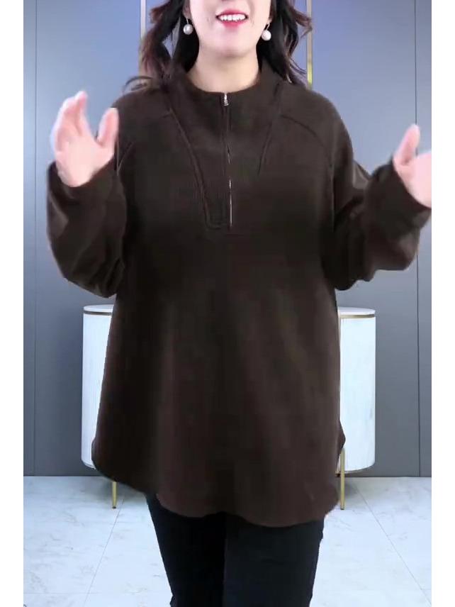 2024 Herbst/Winter Koreanischer Stil Übergröße Fleecegefüttertes Lockeres Sweatshirt für Damen