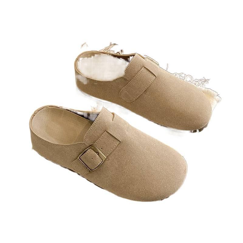 Boken Shoes French Retro Baotou Half Slippers Women's Lazy Single Shoes 2025 Spring and Summer New Flat-bottomed Boken Shoes