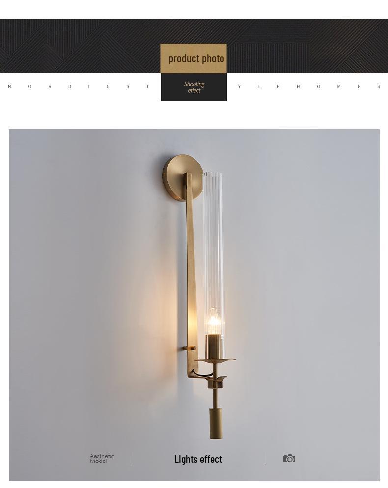All-Copper Post-Modern Luxury Wall Lamp for Living Room, Bedroom, Study, and Hotel