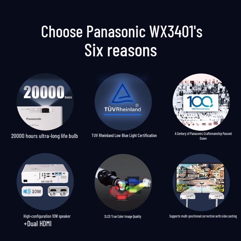 Panasonic PT-WX3401 3LCD Projector (CN Version)