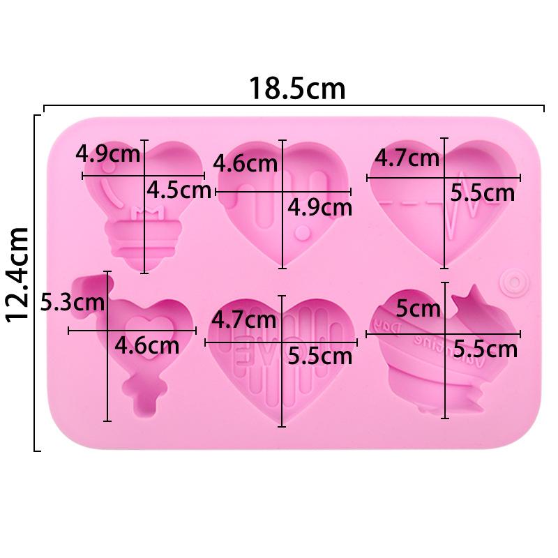 6 Holes Handmade Soap Silicone Mold Various Aromatherapy Candle Molds DIY Handmade Baking Cake Chocolate Ice Mold