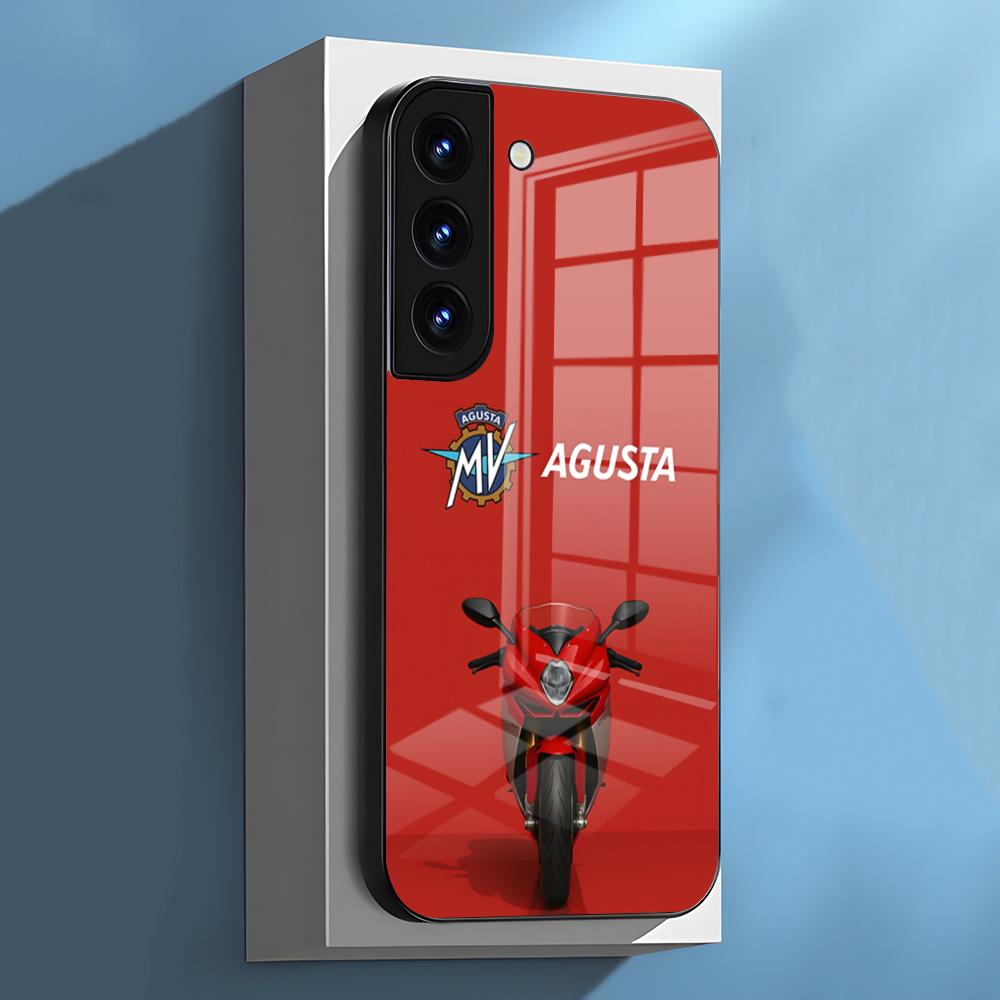 Motorcycle MVAgusta Phone Case For Samsung S26 S25 S24 FE S23 S22 S21 Plus S20 Ultra Note20Ultra Black Glass Cover