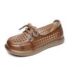 French Style Leather Shoes For Women With Breathable Hollow Design Comfortable Flat Shoes For Summer And Spring