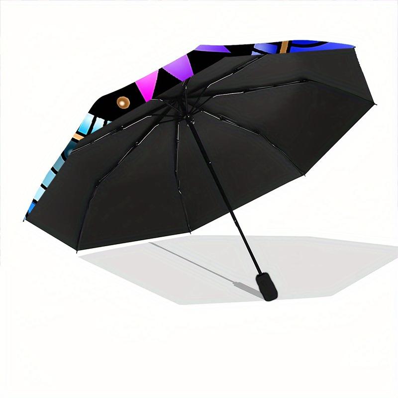 1pc Mandala Design Automatic Open/close Folding Umbrella, Compact Portable Travel Umbrella, Perfect Birthday/Christmas, Cute Umbrella, Durab
