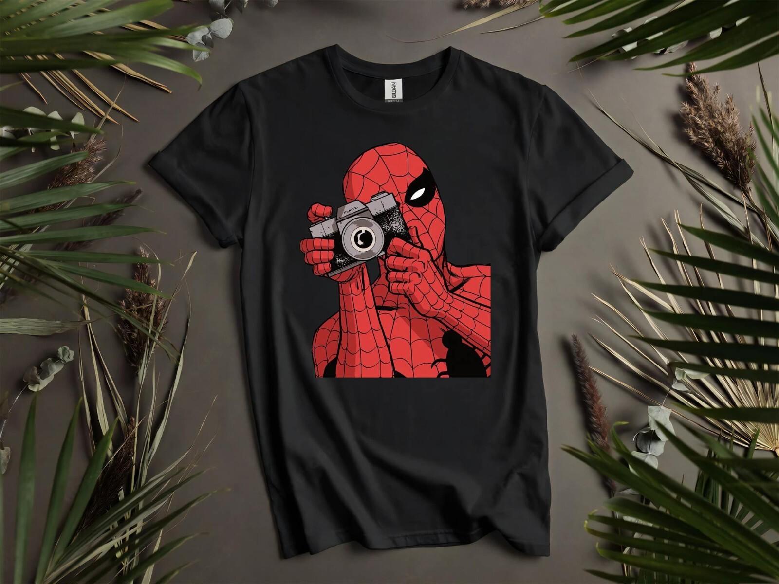 Spider-Man Camera T-Shirt Mens Womens Tees Top T Shirt Mens Womens Tees Top Men Women Unisex Tshirt L169 L