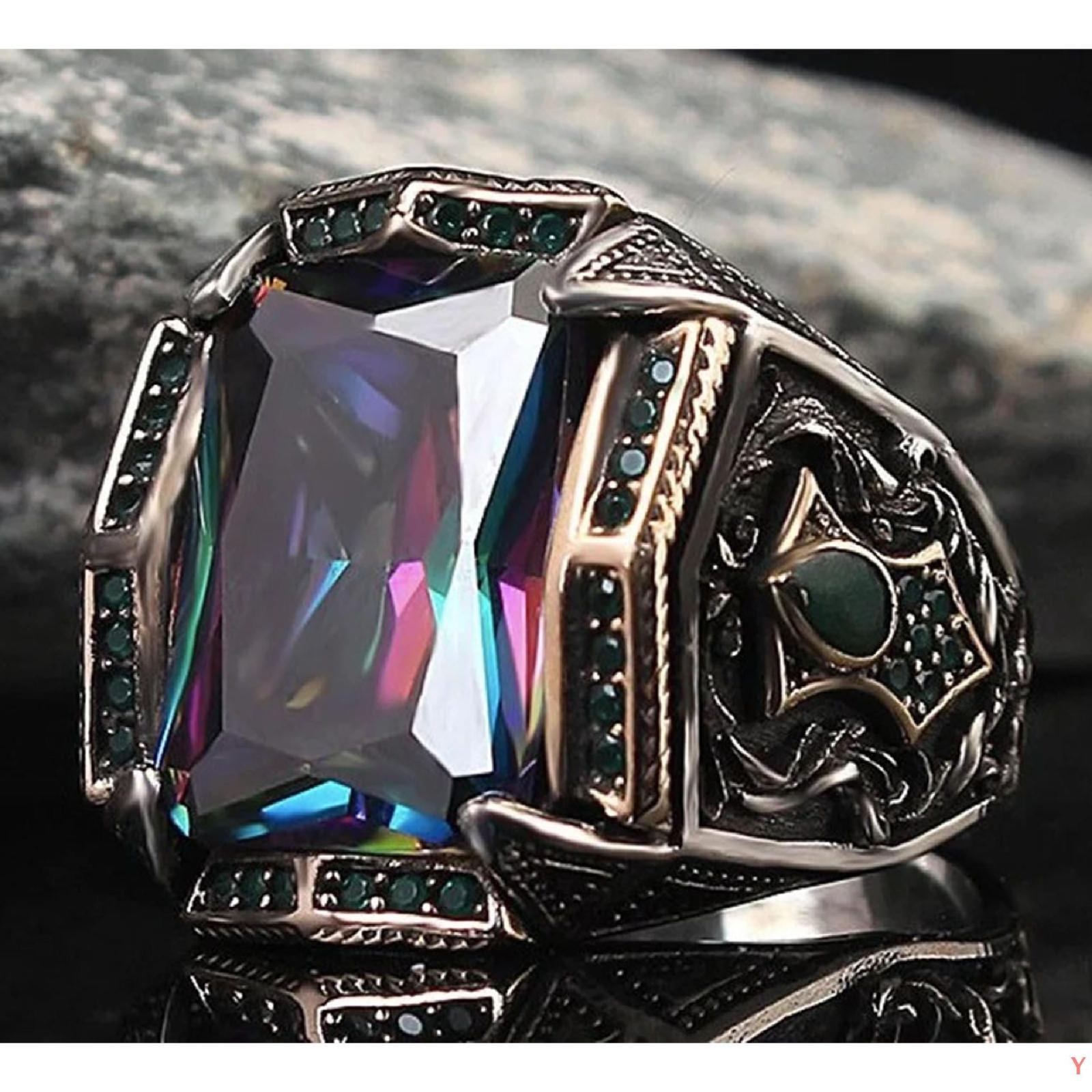 

Ретро Панк, Нові Сплавні Прикраси Від Карон, Чоловіча Сплавна Електропокрита Каблучка 13