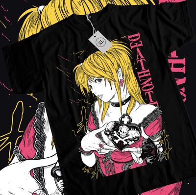 Death Note Misa Amane T- Shirt Manga Anime Black T- Shirt Size S To 5XL