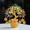 Money Magnet Crystal Tree with 6 Feng Shui Coins – Bonsai Money Tree – Pyrite, Green Aventurine, Citrine & Tiger Eye Tree of Life for Prosperity
