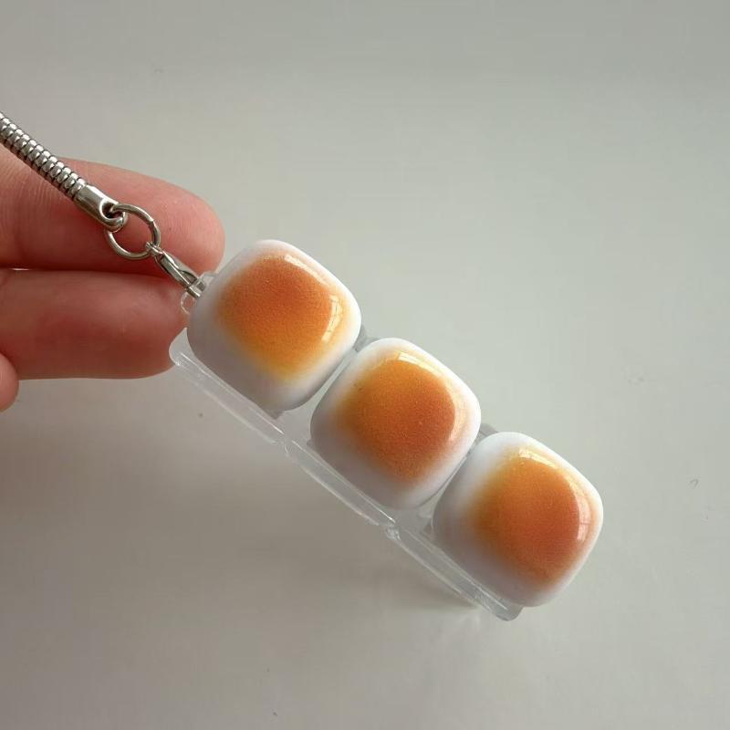 Relaxing Caramel Bread Design Fidget Keychain Diy Keyboard Keycap Finger Keyboard Cap Relief Stress Pass The Time Clicker Adult