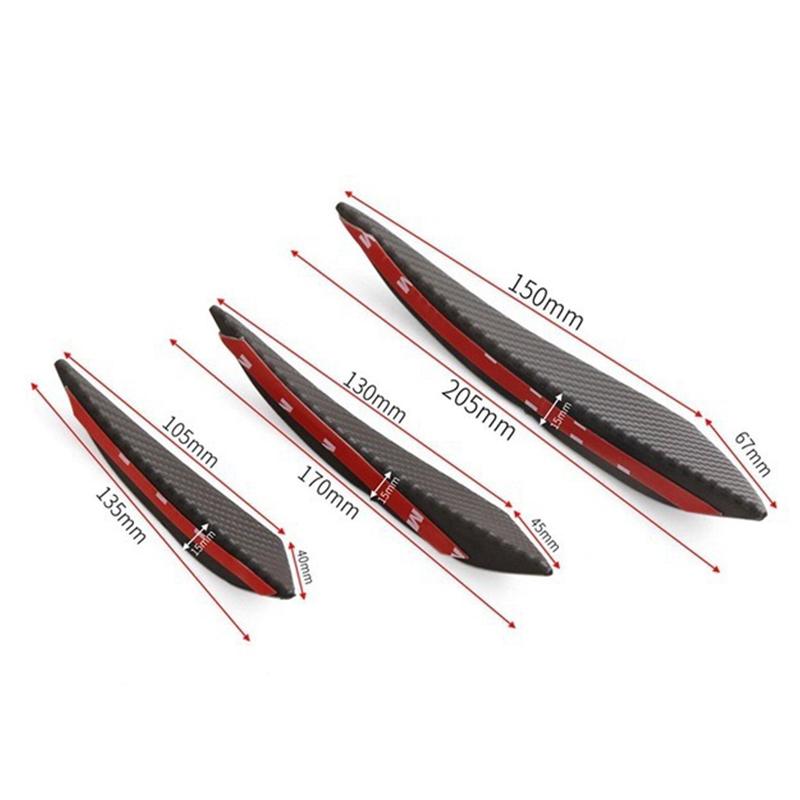 6Pcs/Set Car Front Bumper Lip Decoration Diffuser Shunt Fin Body Spoiler Universal Auto Front Bumper Lip