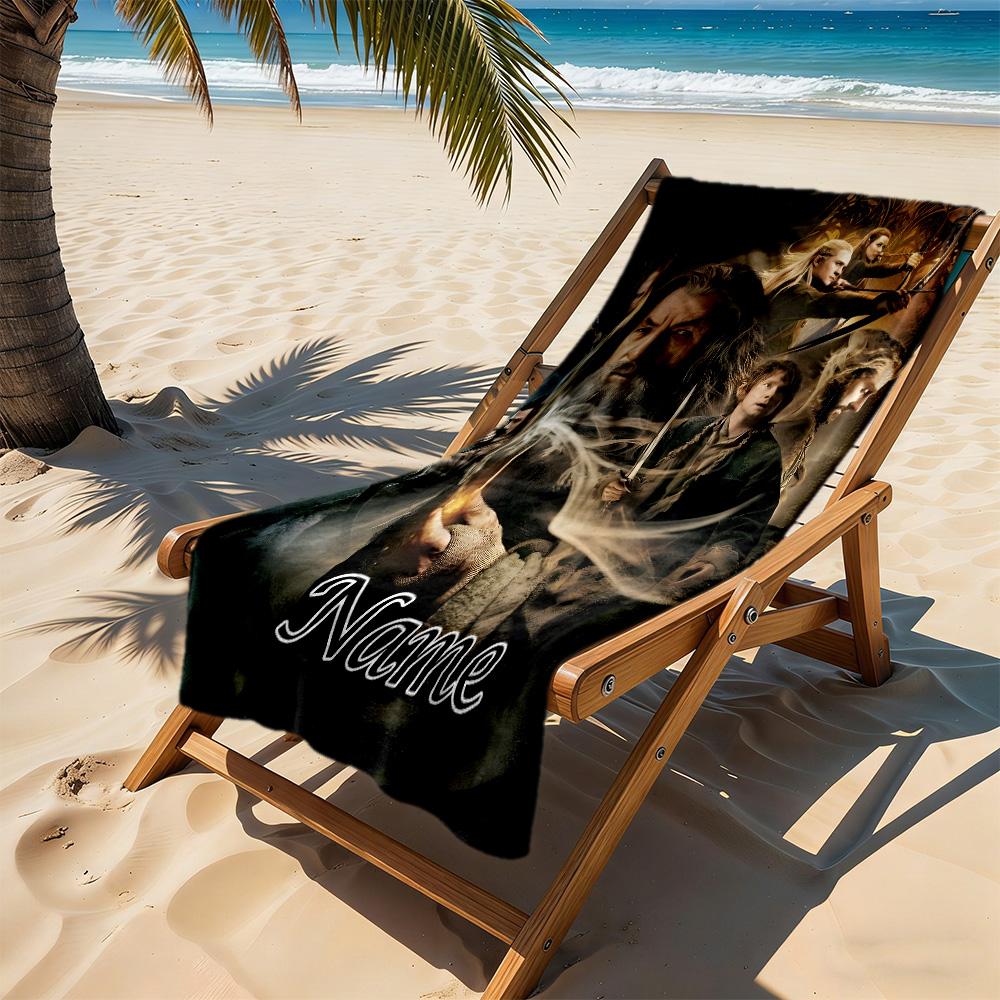Journey Through Mist Personalized Text Beach Towel High Absorbency & Quick-Dry
