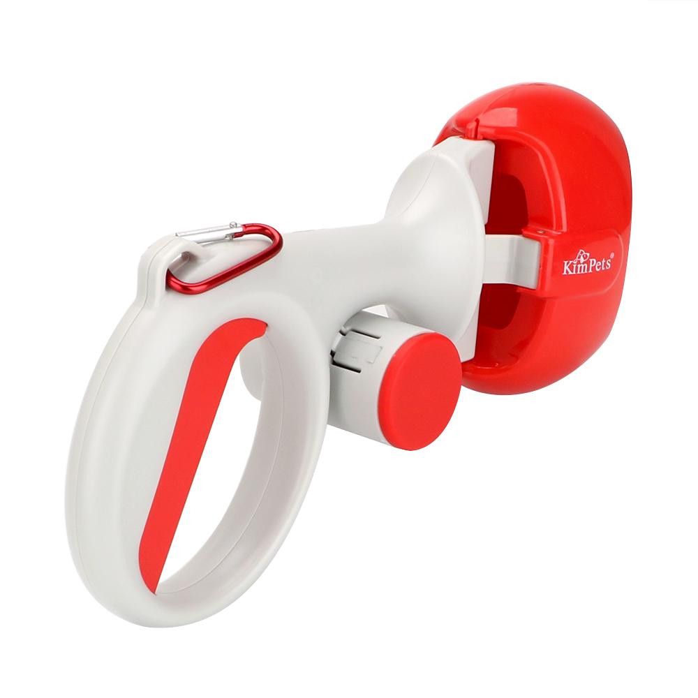 

Pet Pooper Scooper Pet Accessories Pick Up Holder 2 In 1 with 1 roll Poop Bags Outdoor Waste Cleaning Tools красный