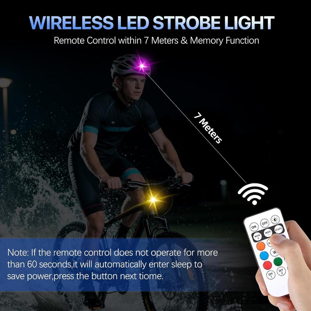 8PCS Wireless LED Lights For Car With Remote Control, High Brightness Wireless LED Strobe Light 8 Colors USB Charge IP65 Waterproof Anti-Collision