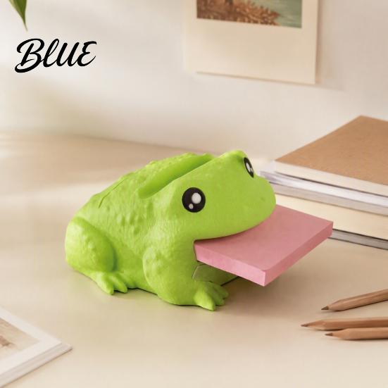 Gift for Colleagues Cute Frog Adhesive Note Dispenser Creative Cartoon Animal Stationery Organizer 3D Office Decor Print Stable Memo Stand Desk And