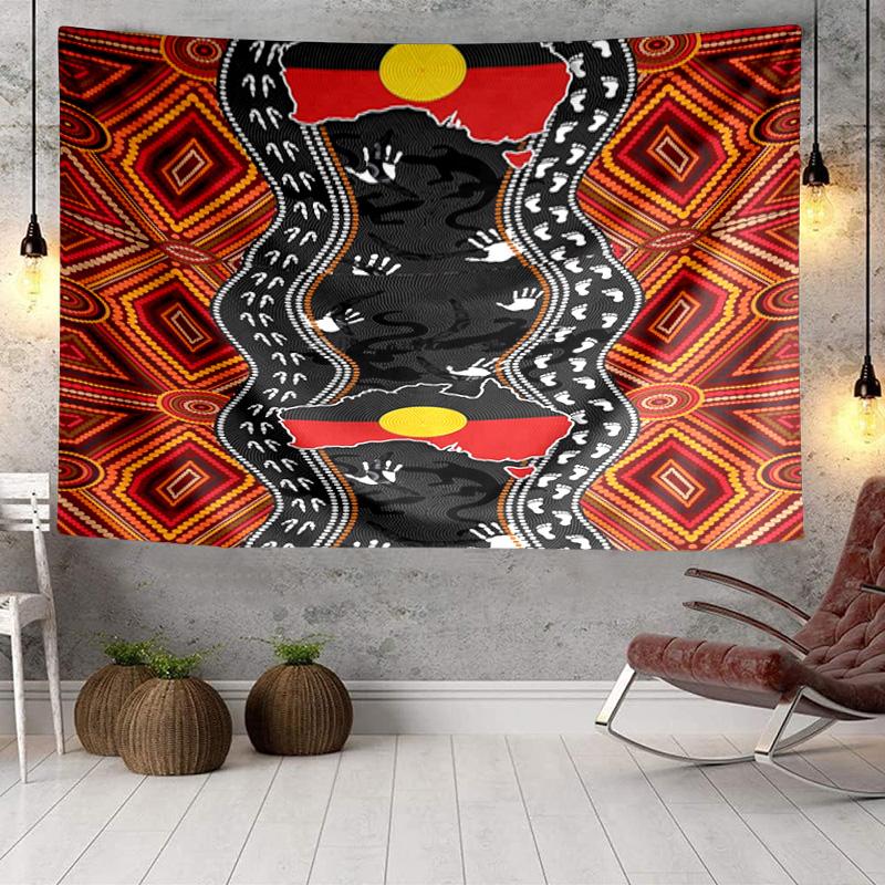 Australische Aborigine-Kunstmuster Wandteppich Raumdekoration Wandbehang für Wohnzimmer Schlafzimmer, Wohnheim, Geburtstags- und Weihnachtsgeschenke