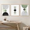 Canvas Painting Boho Green Leaf Abstract Geometric Vintage Posters Prints Wall Art Pictures Nordic Bedroom Living Room Decor