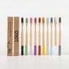 Eco Biodegradable Kraft Box Color Painted Round Handle Adult Soft Ready Stock Customizable Bamboo Toothbrush