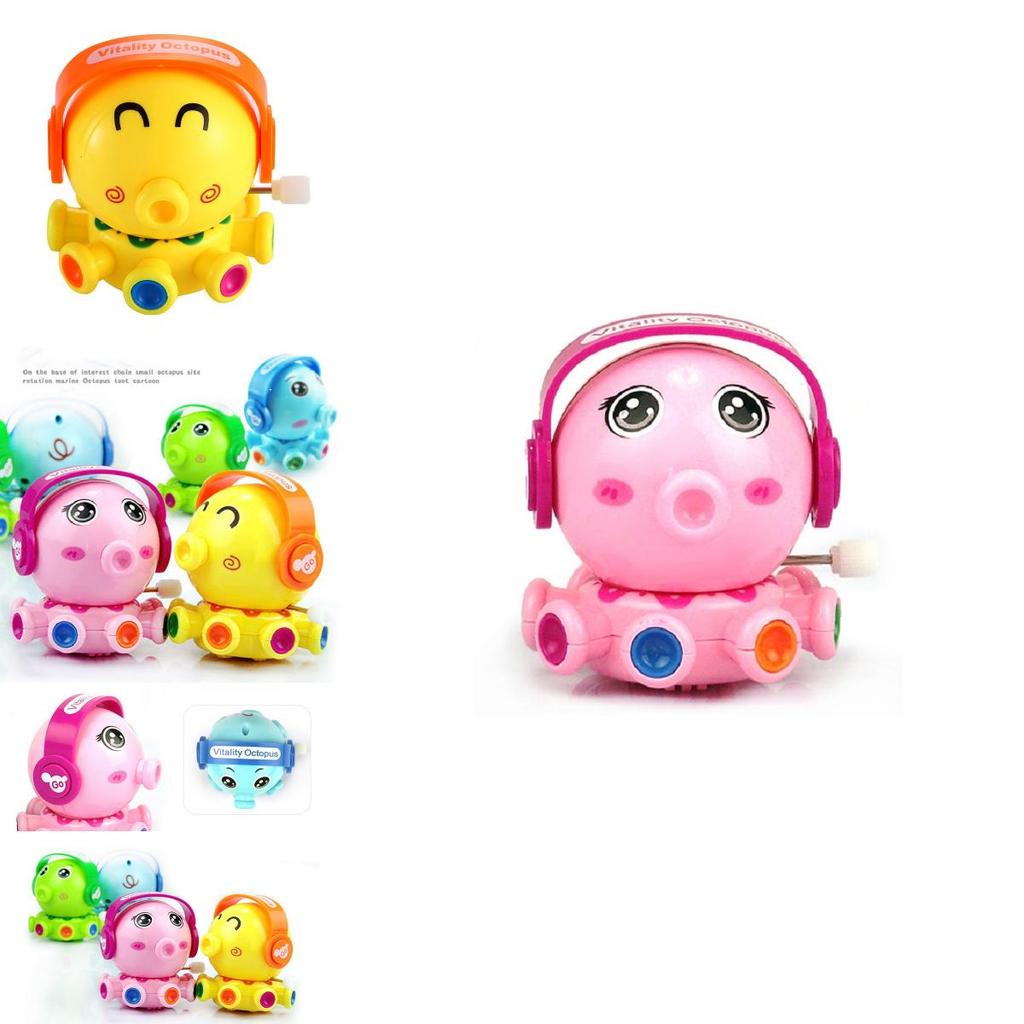 Entzückendes Kleinkind Drehbar Aufziehbares Cartoon Spielzeug Tier Oktopus Mit Zufälligen Farben