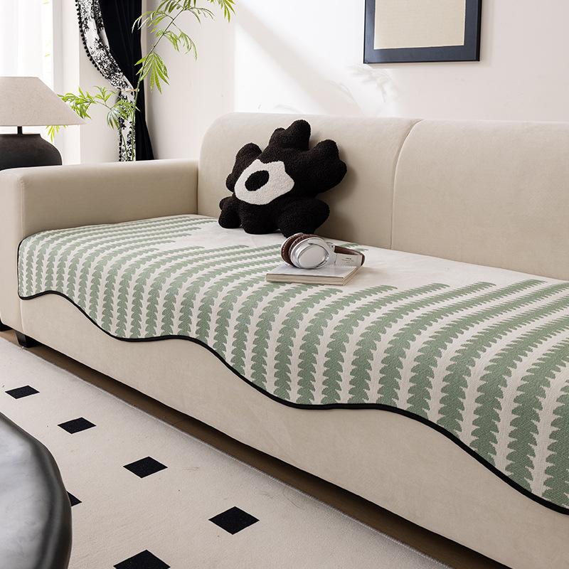 

1 шт. Подушка для дивана с нерегулярным жаккардовым узором и плюшевым краем, противоскользящая - Подходит для спальни, офиса, гостиной, домашнего декора, мебели 90*160cm