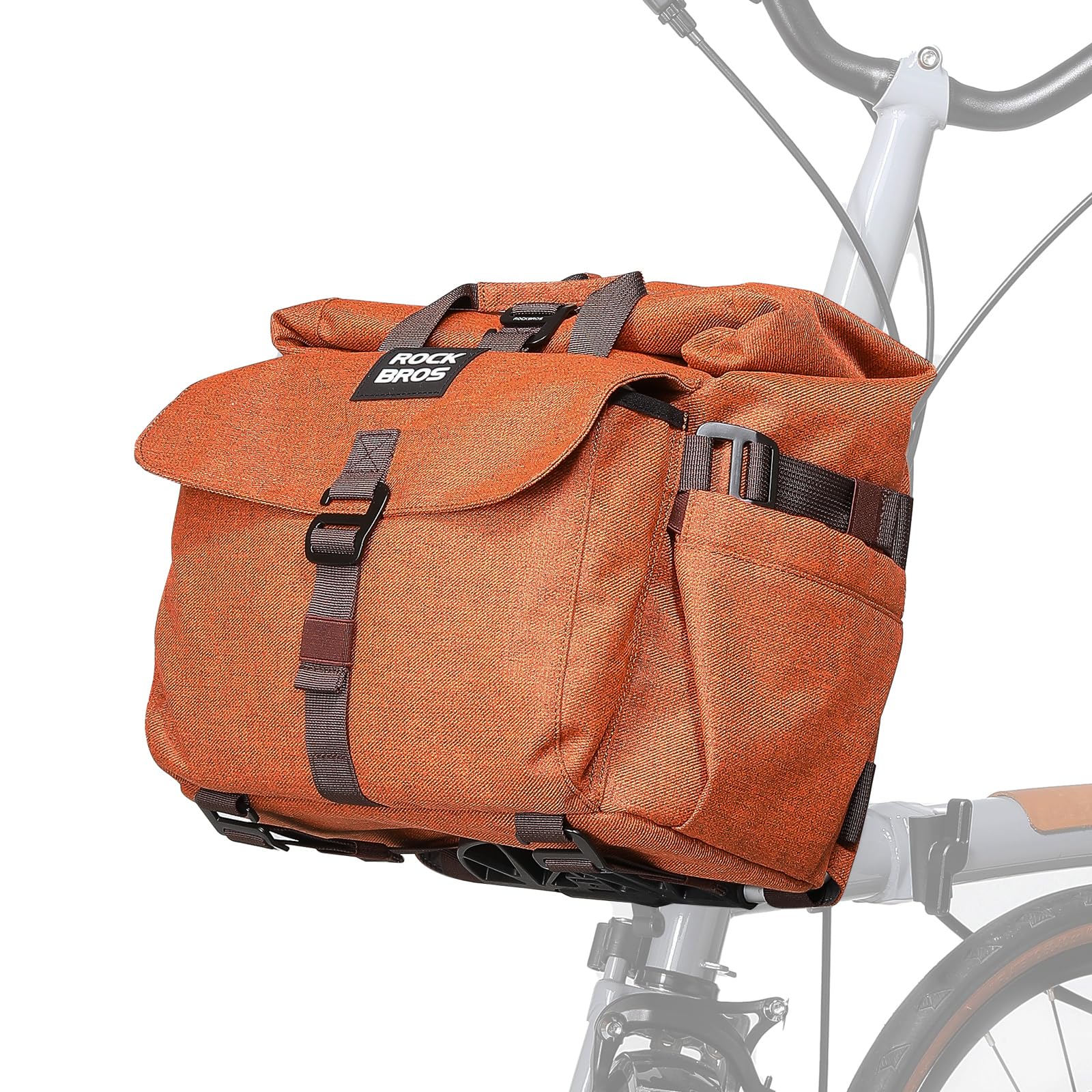

ROCKBROS Bicycle Handlebar Large Bicycle Brompton Folding Bike School Bag, Capacity, Adjustable, 4-Way, Backpack, Carry-on Bag, Handbag, Bag, Bag,