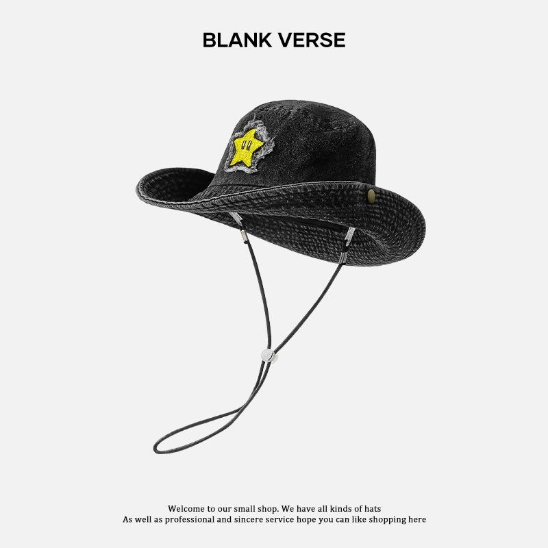 Denim Fischerhut Damen Sommer Sonnenschutz Hut Outdoor Camping Bergsteigen Hut Vertiefter und Vergrößerter Gesichtshut