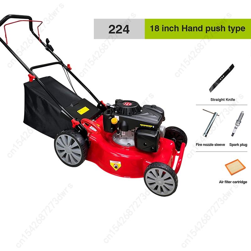 Benzynowa Czterosuwowa 9/10 KM Wysokiej Mocy Pchana/Automatyczna Kosiarka do Trawy 8-Stopniowa Regulacja Wysokości Ogród Willa Kosiarka do Trawy