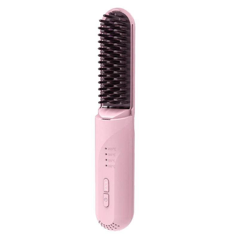 Mini Portable Negative Ion Wireless Hair Straightener & Styling Comb for Travel & Dorm