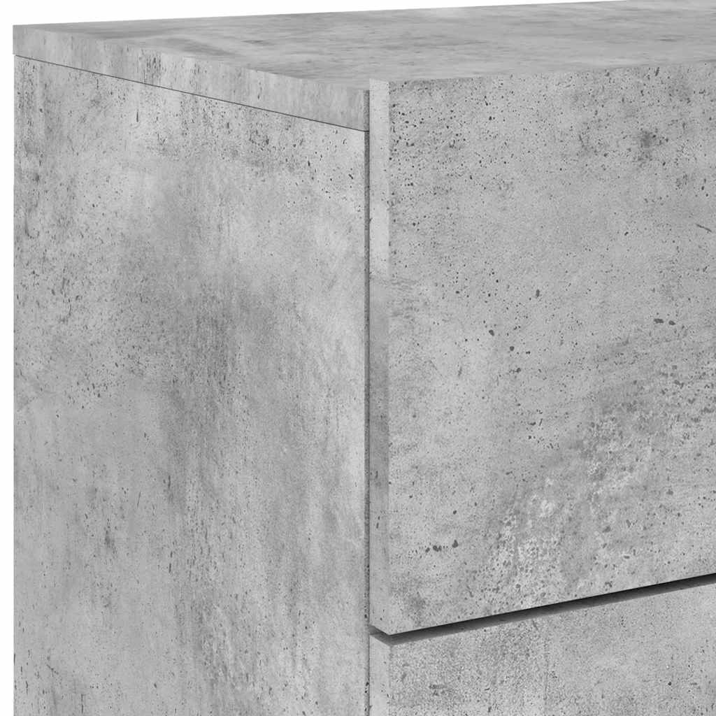 Wall Mounted Nightstand with RGB LED Lights Concrete Grey