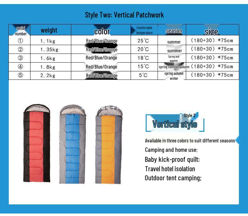 Vier-Jahreszeiten-Schlafsack für Erwachsene: Verdickt für Wärme, perfekt für Camping, Büro oder den Heimgebrauch