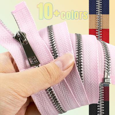 Meetee 5# Metal Zipper 40/50/60/70/80cm Single Slider Open-end Zippers Clothes Closures Zips Repair Kit DIY Sewing Accessories