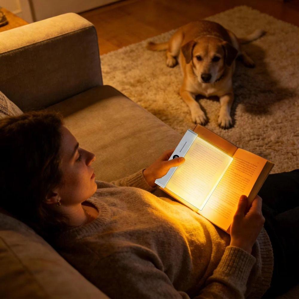 Rechargeable Flat Reading Light Flat Panel Clear Night Light Portable LED Book Light Home