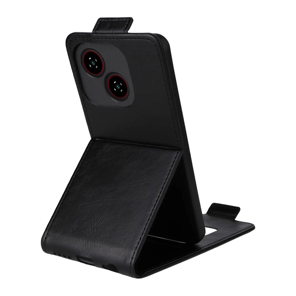 For ZTE Blade A35e Z2466 Stand Case Magnetic Clasp Vertical Flip Leather Phone Cover with Card Holder