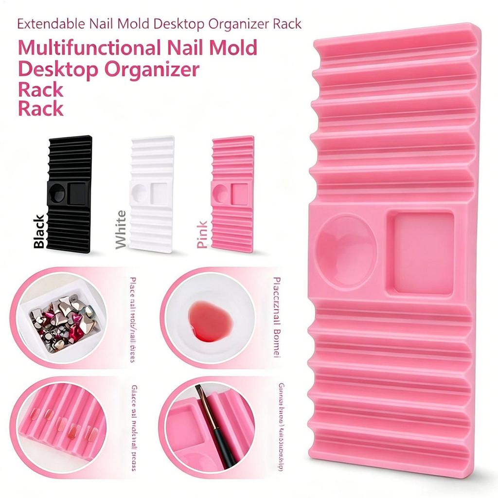 Brush Holder For Nail Multi-purpose Double Form Holder 10-Compartment With Color Palette Nails Art Tools Holder Storage Rack