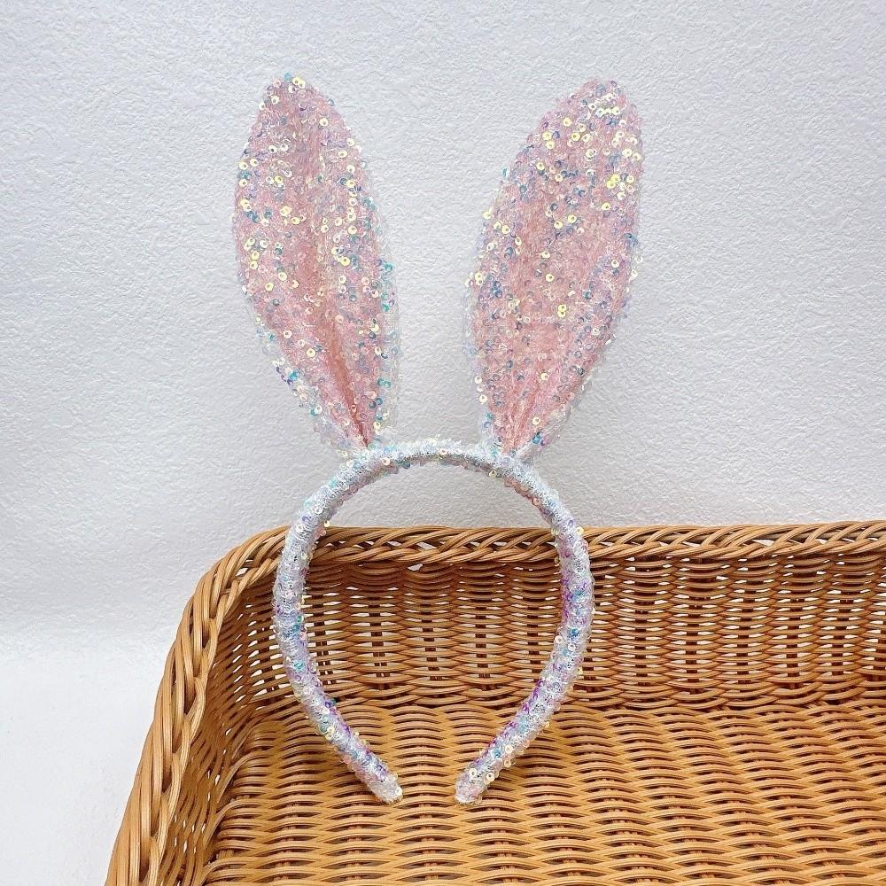 Cartoon Bunny Ears Headband Glitter Rabbit Ear Hairband Fashion Easter Bunny Headband  Girl