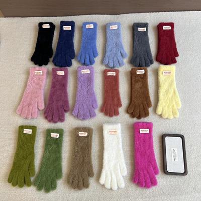 Touchscreen-Winterhandschuhe für Damen – warm, schlicht, einfarbig, erweiterter Handgelenkschutz