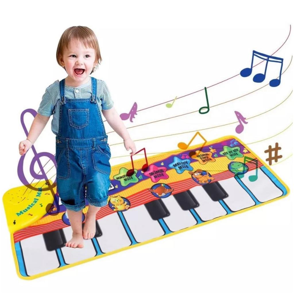 Baby Musikspielmatte Kinder Musik-Klavier-Matte Kind Boden Klavier Tastatur Matte Teppich Tierdecke