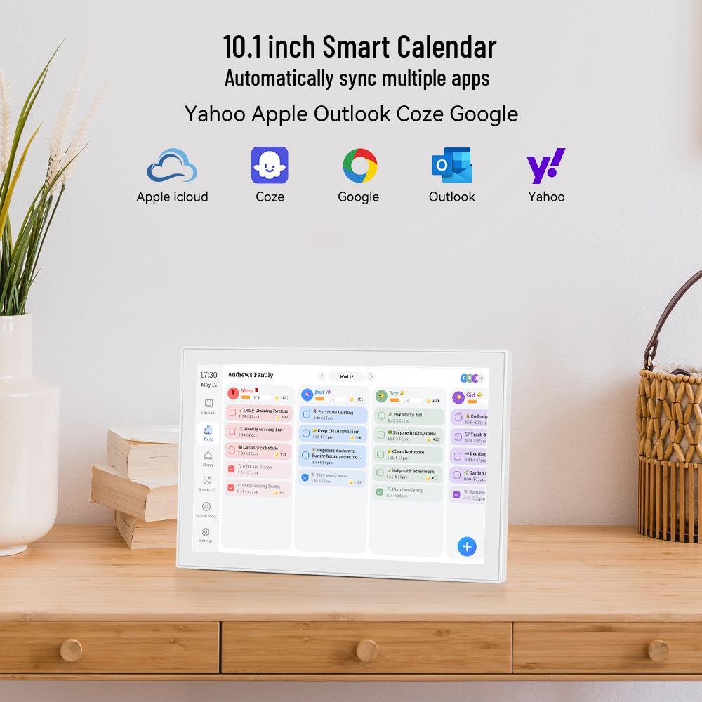 

10.1 Умная электронная облачная фоторамка и семейный календарь-планировщик White Advanced Edition - Embedded Touch