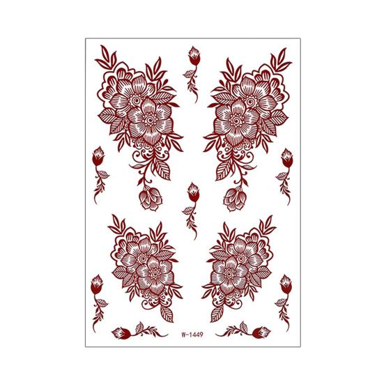 Skin-friendly Convenience Tattoo Stickers Water Transfer Paper Red / Clear / Brown 148 Mm/5.83
