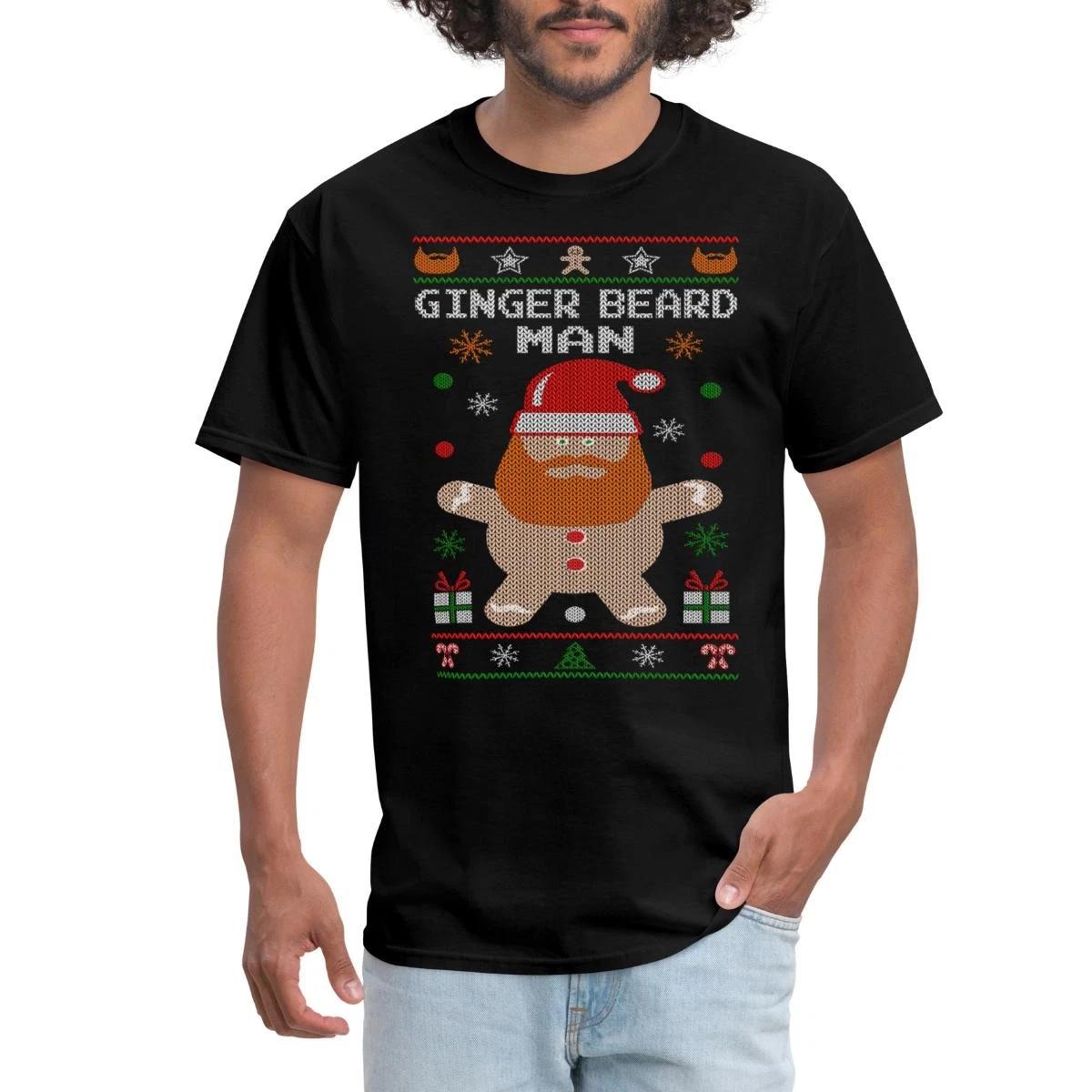 Ginger Beard Man Ugly Christmas Sweater Men s T-Shirt XXXXL